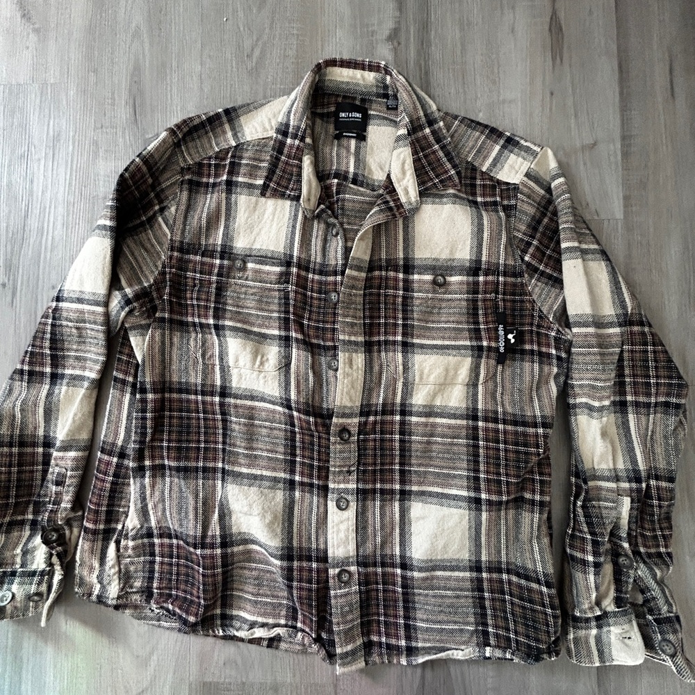ONLY & SONS Tan and Black Lightweight Shirt Jacket